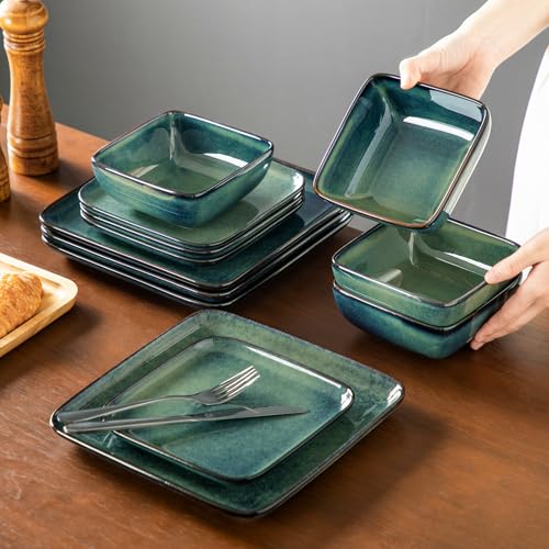 Stern Green Dinnerware Set for 4 (Green / Service for 4 (12 Pcs))