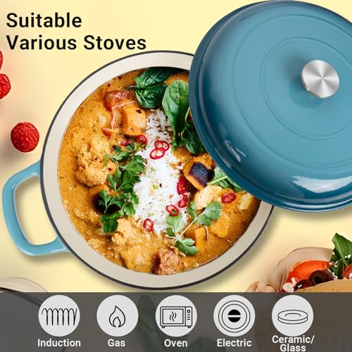 Enameled Cast Iron Dutch Oven (Gradient Blue / 3.8 QT)