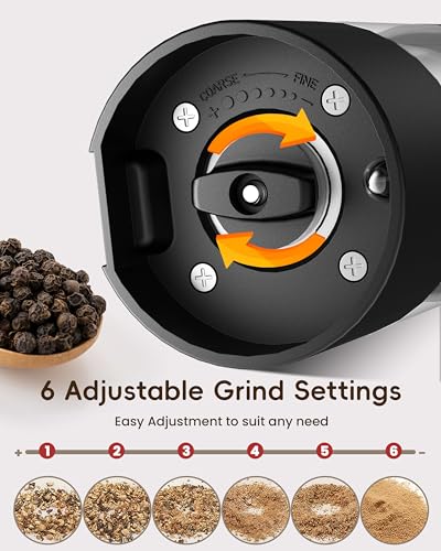 Electric Salt and Pepper Grinder Set (Black / Set)