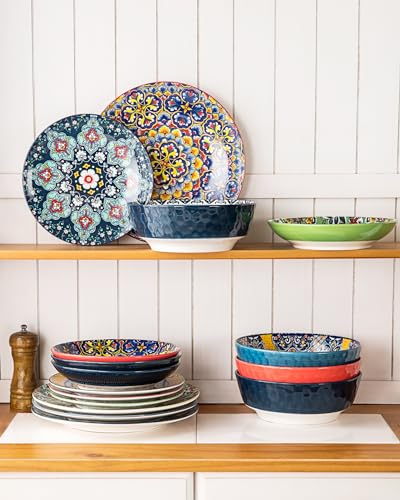 Large Salad Bowl Sets for Serving Soup (Blue / 48 Oz)