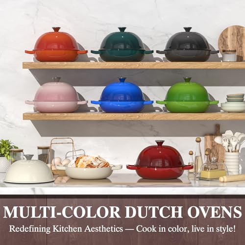 Enamelled Cast Iron Dutch Oven Pot (Red)