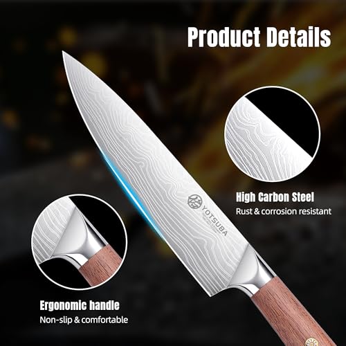 8 Inch Japanese Chef Knife with Full Tang Rosewood Handle