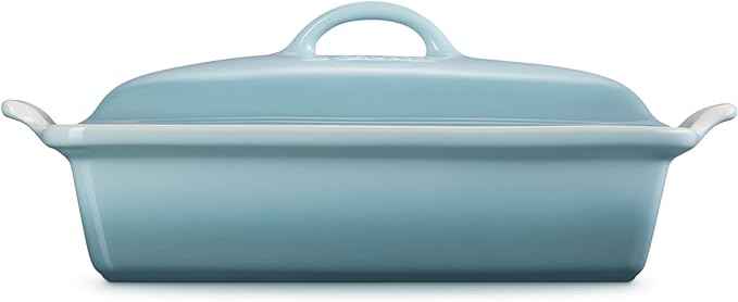 Le Creuset Stoneware Heritage Covered Rectangular Casserole, 4 qt. (12" x 9"), Sea Salt