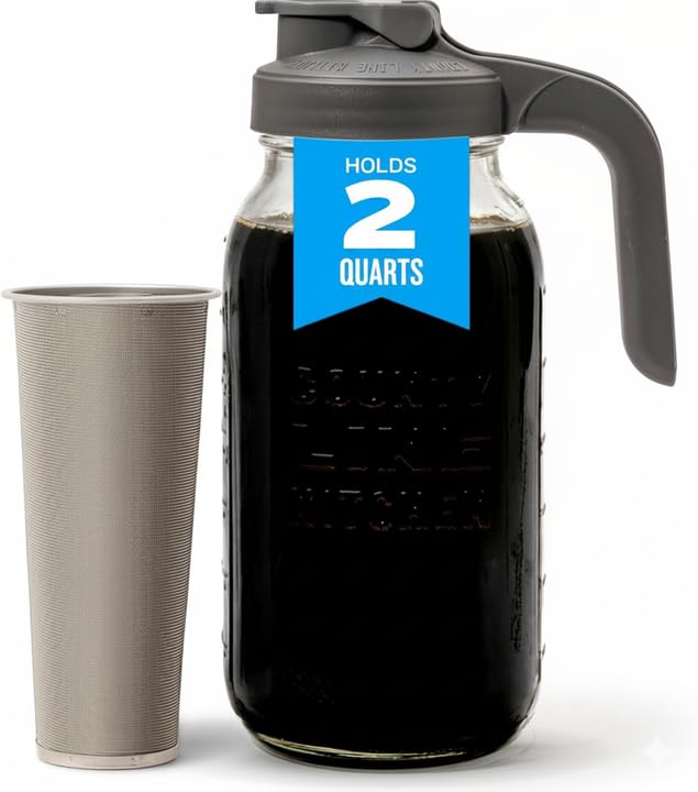 64oz Cold Brew Coffee Maker with Leak Proof Lid (64 oz / Gray)