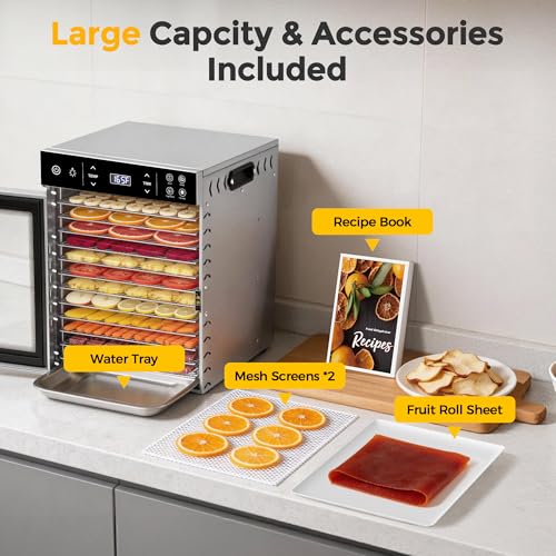 800W Food Dehydrator with 12 Trays for Jerky