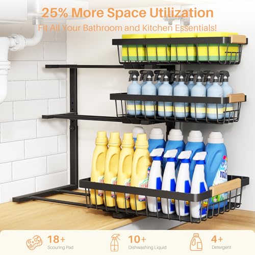 Under Sink Organizer (2-Pack / Black)