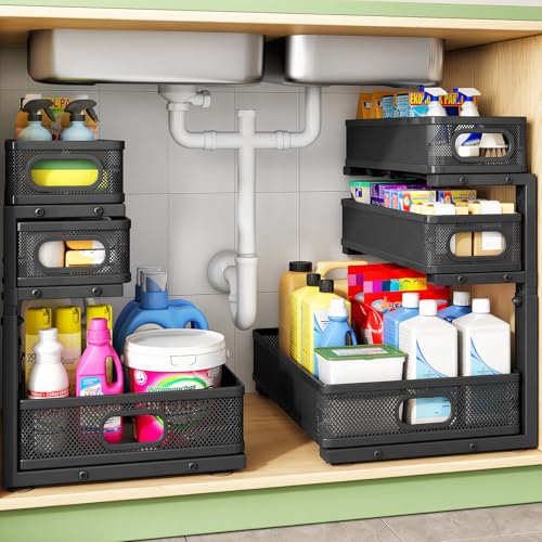 Under Sink Organizer (Black / 2 Pack)