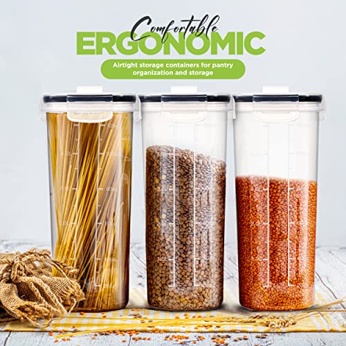 Cereal Containers Storage Set with Lids (Clear / 4 Liter (Pack of 3))