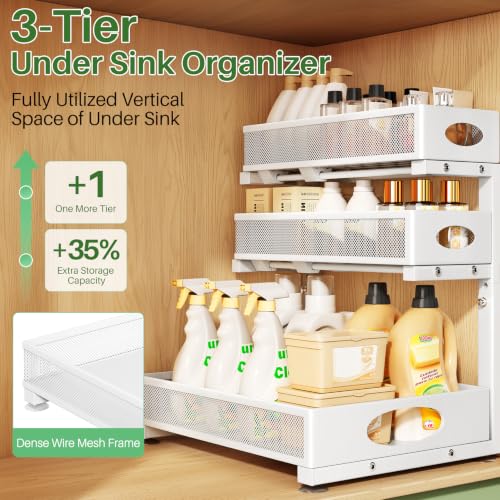 Under Sink Organizer 3 (2-Pack / White)