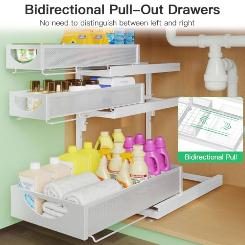 Under Sink Organizer (2Pack-3Tier / White)