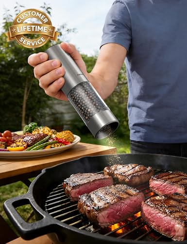 Electric Salt and Pepper Grinder Set (Large / Navy Blue)