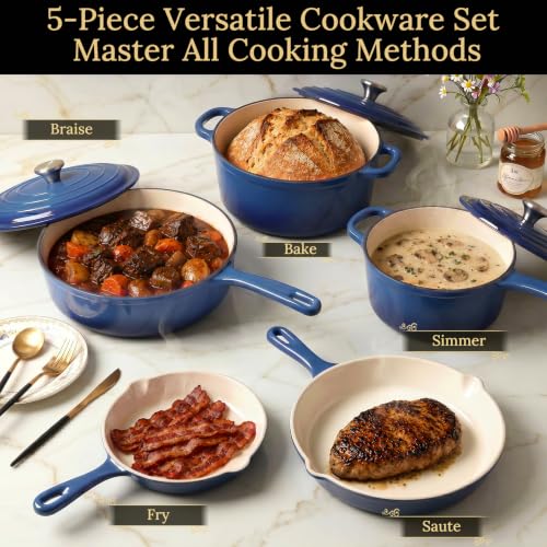 Nonstick Enameled Cast Iron Cookware Set