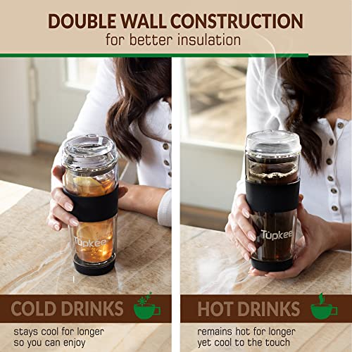 Double Wall All Glass Tumbler (Black)