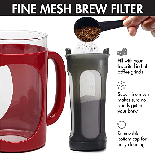 Burke Deluxe Cold Brew Iced Coffee Maker (1.6 Quart / Red)