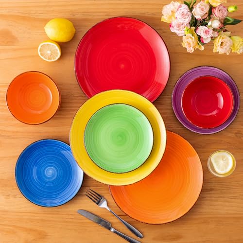 Bonita Dinnerware Set Multicolor Stoneware 18 Pieces Service for 6 (18 Count)