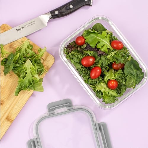 24pc Borosilicate Glass Storage Containers with Lids (Color Grey)