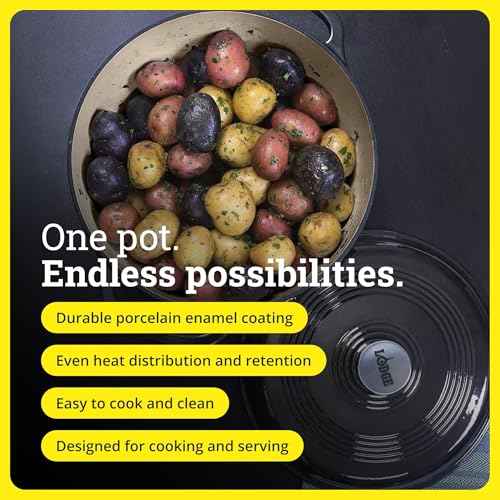 Essential Enamel Cast Iron Dutch Oven (Midnight Chrome)