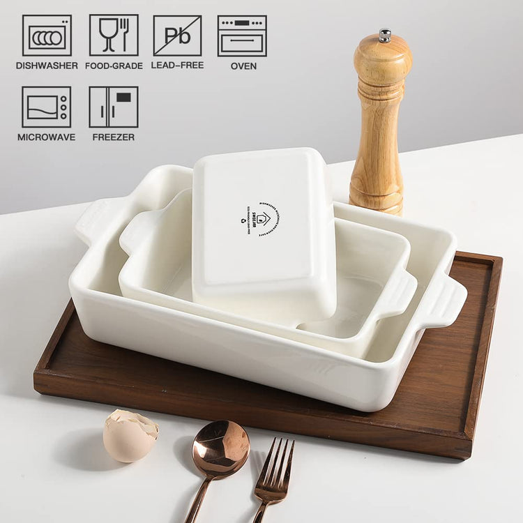 Sweejar Ceramic Bakeware Set (3 Count)