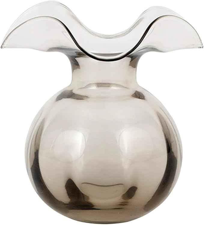 Hibiscus Glass Gray Bud Vase