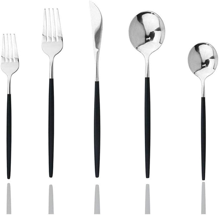 JASHII 30-Piece Stainless Steel Satin Finish Flatware Set, Mirror Polished Tableware Cutlery for Home and Restaurant, Dishwasher Safe