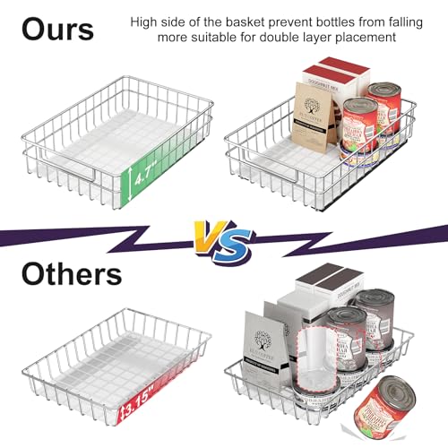 Pull out Cabinet Organizer ((11.8"W x 16.5"D x 4.7"H))