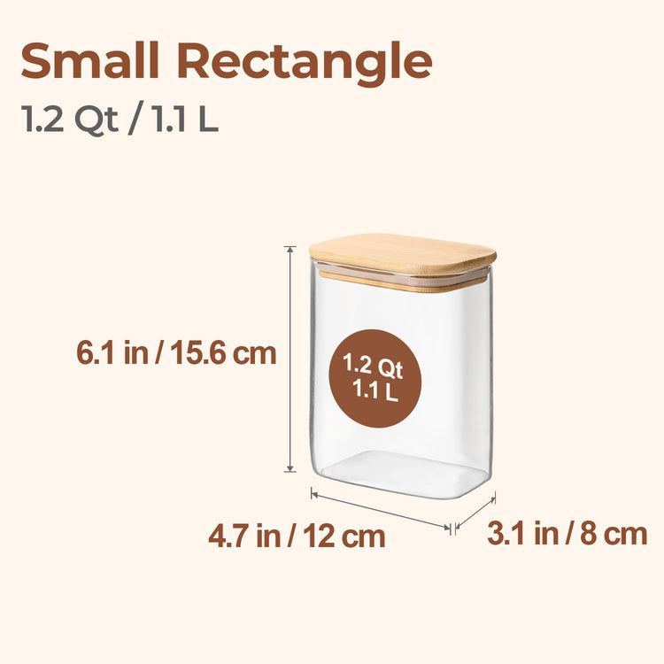 Glass Storage Containers wtih Lids 1.2 Qt (4 Count)