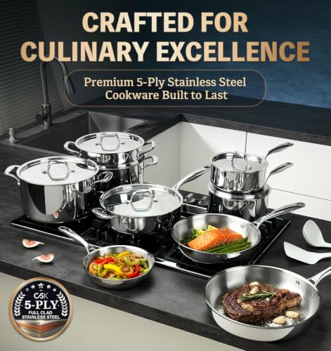 5 Ply Stainless Steel Cookware Set 21 Piece