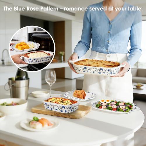Ceramic Casserole Dish with Lids for Oven (4 Count)