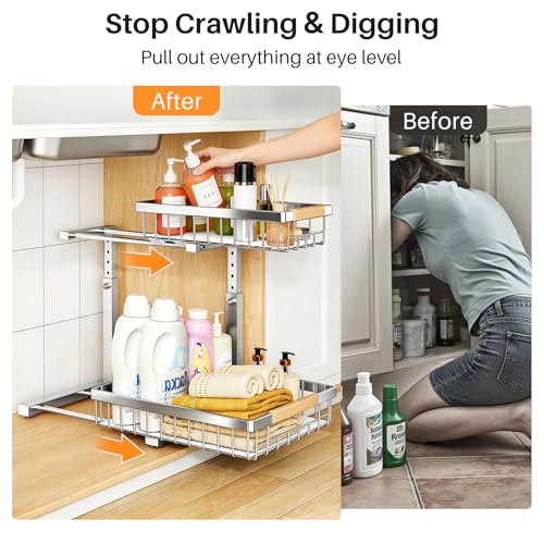 Under Sink Organizer (Large-2-Pack / Silver)
