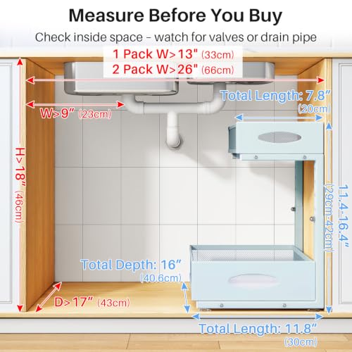 Under Sink Organizer (Blue / 1-Pack)