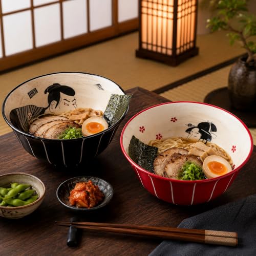 Ramen Bowl Set (Samurai & Geisha / 8 inch)