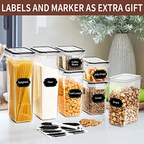 Airtight Food Storage Containers Set with Lids (Black)