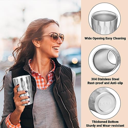 Stainless Steel Double Wall Cups (fire diamond-patterned / 16oz,12pcs)