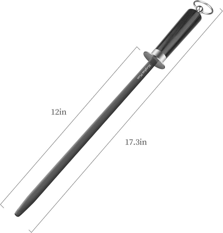 honing steel knife sharpener ,high carbon steel knife sharpener rod,12 Inch Knife Sharpening Steel Honing Rod(black)