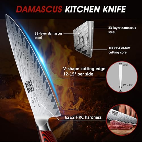 Damascus Knife Set (3 Count)