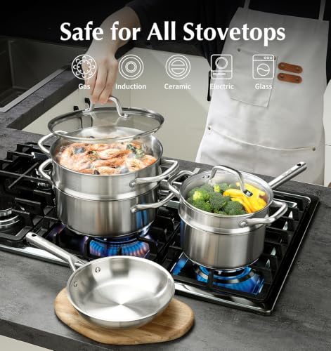Stainless Steel Cookware Set 23 PCS With 5