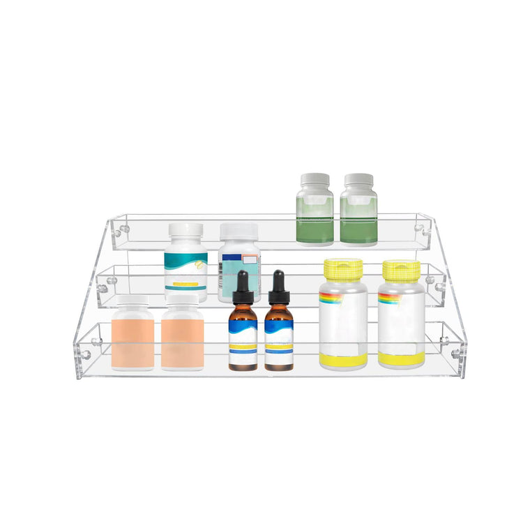 3 Tier Clear Acrylic Spice Rack Organizer for Cabinet Countertop
