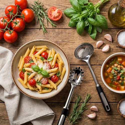 Stainless Steel Ladle and Pasta Server Set (Stainless Steel Ladle(2 Piece))