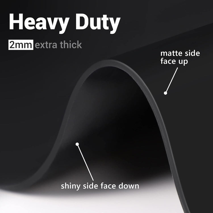 Ewen 31.6"x23.5" Large Silicone Kitchen Counter Mat, 2mm Thick Heat Resistant Silicone Countertop Protector Mat Cover for Baking Air Fryer Toaster Oven Microwave Coffee Maker Cutting Board Drill Black