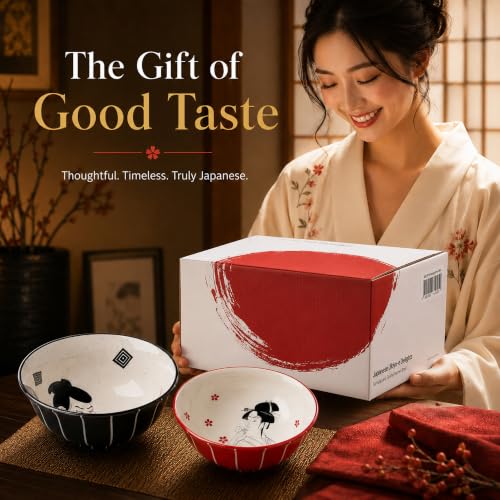 Ramen Bowl Set (Samurai & Geisha / 8 inch)