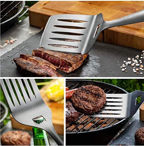 BBQ Set Heavy Duty grilling Utensils 3 piece set. Spetula (3 Count)