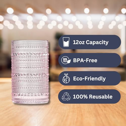 Hobnail Beaded Highball Drinking Tumbler Glasses