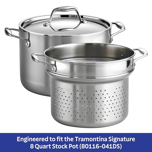 Signature Stainless Steel Pasta Strainer Insert for Pot