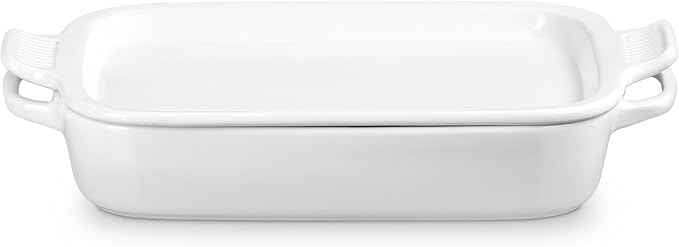 Le Creuset Stoneware Rectangular Dish with Platter Lid, 3 qt., White