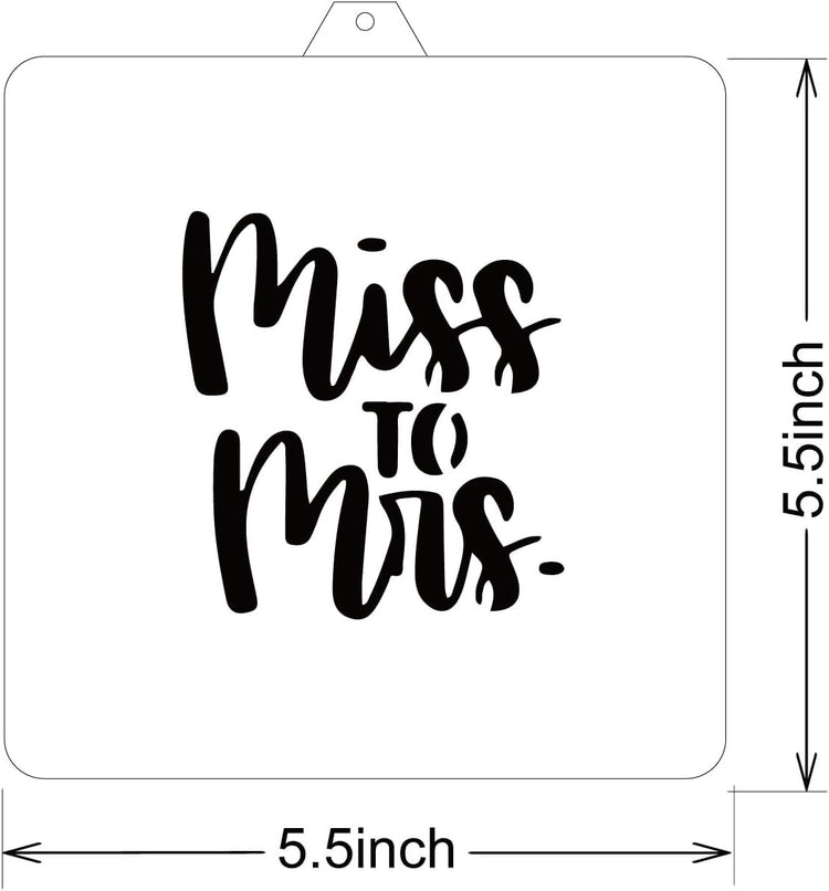 Wedding Cookie Cutter and Stencil Set Bundle Miss to Mrs Bachelorette Wedding Bridal Plaque Cookie Cutter or Stencil (Miss to Mrs)