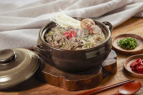 Dolsot Korean Stone Bowl Clay Pots For Cooking Korean Pot Ceramic Cooking Pot Korean Stone Bowl Onggi Kimchi Stone Donabe Crazy Claypot Ttukbaegi With Lid 뚝배기