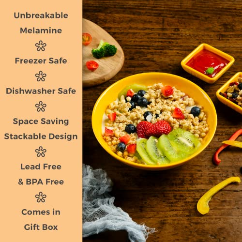 Unbreakable Ramen Bowl Set with Chopsticks and Spoon (2 Bowl Set / Yellow)