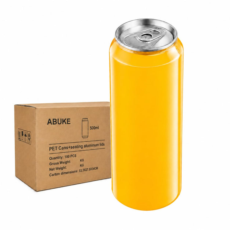 16.9OZ(500ml) Disposable Juice Bottles 100 Pack - Plastic Sealable Can Cups with Lids for Boba, Smoothie, Drinking, Clear Beverage Container with Easy Open Lids (100 Count)