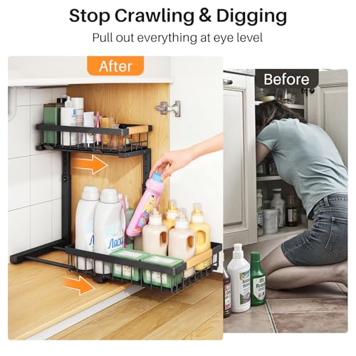 Under Sink Organizer (Large-2-Pack / Black)