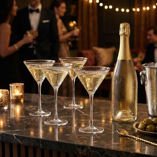 Gold Rim Martini Glasses